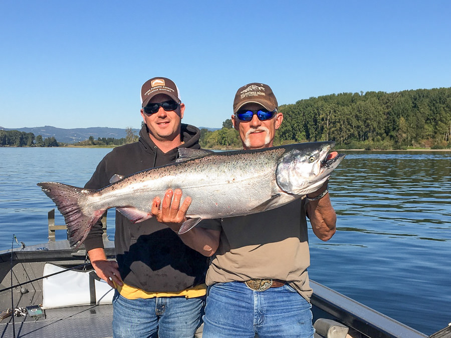 huge chinook salmon on an Astoria fishing charter on the columbia river